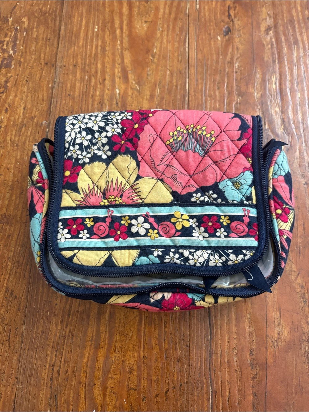 Quilted Floral Multi-Color Women's Cosmetic Bag